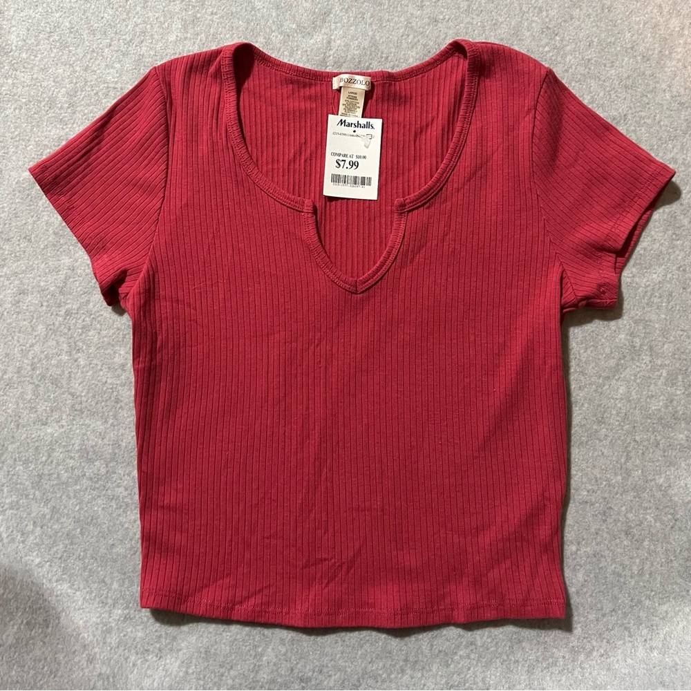 Bozzolo Orange Ribbed Crop Top